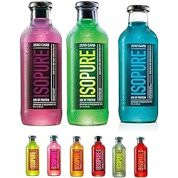 Nature's Best Isopure Protein Drink, 100% Whey Protein Isolate, Zero Carb, Keto Friendly, Ready-to-Drink, One of each Flavor Variety, 20-Ounce9 Bottles