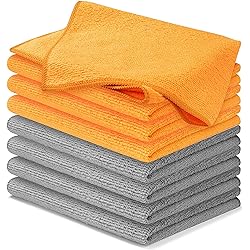 USANOOKS Microfiber Cleaning Cloth - 12x16 inches High Performance - Ultra Absorbent Weave Traps Grime & Liquid for Streak-Free Mirror Shine - Lint Free Towel - 12x16 Inch Pack of 8