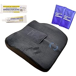 Doctor Butler's Hemorrhoid & Fissure Ointment and Orthopedic Memory Foam Cushion Bundle
