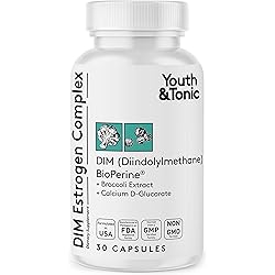 DIM BioPerine for Estrogen Metabolism Support | Women and Men Hormone Balance with Excess Estrogen Blocker | Diindolylmethane Supplement