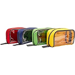 Lightning X Color Coded First Aid Medical Kit Accessory Pouches - Zippered Bag wTransparent Window - Set of 4