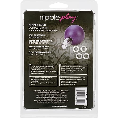 California Exotic Novelties Nipple Bulb with 4 Nipple Erection Rings