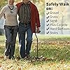 UNLICON Quad Cane Adjustable Walking Cane with 4-Pronged Base Aid for Extra Stability, Foam Padded Offset Handle for Soft Grip, Works for Right or Left Handed Men or Women