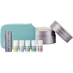 Scentered Aromatherapy Sleep Well Scented Candle & Daily Ritual Balm Stick Gift Set - Sleep Well Balm with 5X Mini Balms: De-Stress, Focus, Happy, Escape & Love - with Travel Case