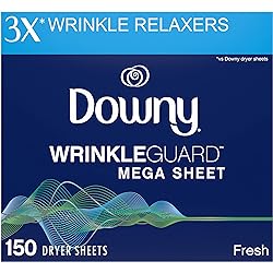 Downy WrinkleGuard Dryer Sheets, Fresh, 150 count