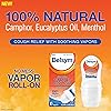 Delsym No Mess Vapor Roll-On Cough Suppressant & Topical Analgesic 1.76 oz with Camphor, Eucalyptus Oil, Menthol, Adults & Kids, Maximum Strength
