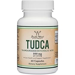 TUDCA Bile Salts Liver Support Supplement, 500mg Servings, Liver and Gallbladder Cleanse Supplement 60 Capsules, 250mg Genuine Bile Acid TUDCA with Strong Bitter Taste by Double Wood Supplements