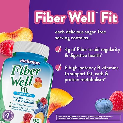 Vitafusion Fiber Well Fit Gummies Supplement, 90 Count Packaging May Vary