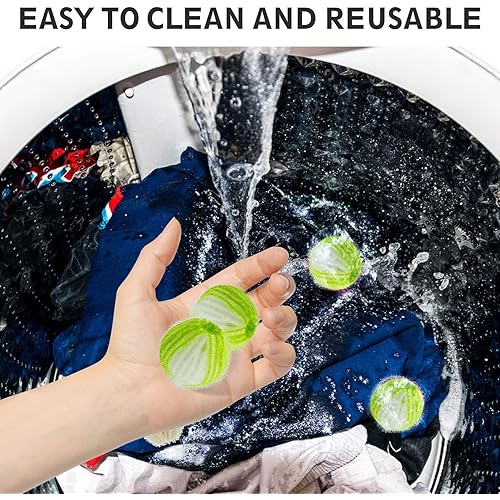 Pet Hair Remover for Laundry, 12Pcs Reusable Lint Remover Balls for LaundryGreen