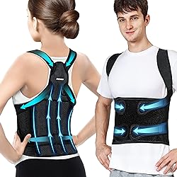 Potensgo Posture Corrector for Men and Women,Fully Adjustable Back Brace Posture Corrector,Lightweight and Breathable Back Support and Scoliosis Back Brace for Posture Correction Medium