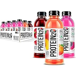 Protein2o 15g Whey Protein Infused Water, Flavor Fusion Variety Pack, 16.9 oz Bottle Pack of 12
