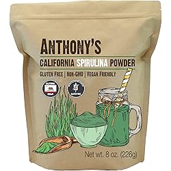 Anthony's California Spirulina Powder, 8 oz, Product of USA, Gluten Free, Non GMO
