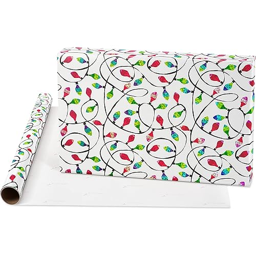Papyrus Christmas Wrapping Paper Bundle for Kids, Ornaments, Lights, Llamas 3 Rolls, 60 sq. ft