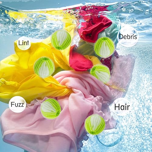 Pet Hair Remover for Laundry, 12Pcs Reusable Lint Remover Balls for LaundryGreen
