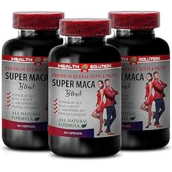 Men Sexual Health Supplements - Super MACA Blend - Promote Healthy Sexual Vitality - l-arginine and yohimbine - yohimbe bark - tongkat ali for Men - tongkat ali for Men 400mg - 3 Bottles 180 Capsules