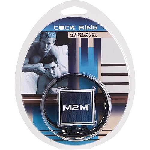 M2m Cock Ring, Leather, 5 Snaps, Black