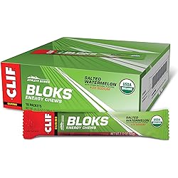 CLIF BLOKS - Energy Chews - Salted Watermelon -Non-GMO - Plant Based Food - Fast Fuel for Cycling and Running -Workout Snack 2.1 Ounce Packet, 18 Count - Assortment May Vary