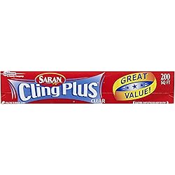 Saran Cling Plus Plastic Wrap, 200 Sq Ft, 1 Count Pack of 1