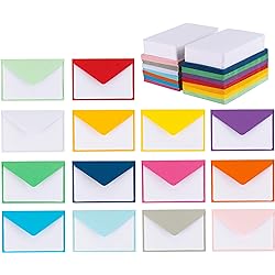 140 Mini Envelopes With White Blank Note Cards, Mini Envelopes 4"x 2.7" For Business Cards, Gift Cards Assorted Colors