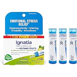 Boiron Ignatia Amara 30C Homeopathic Medicine for Relief from Emotional Stress, Hypersensitivity, Irritability, and Moodiness - 3 Count 240 Pellets
