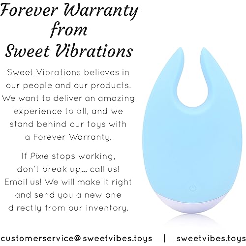 Sweet Vibes Pixie Mini Vibrator with 10 Powerful Settings, Small Vibrator, Clitoral Stimulator for Women, Couples and Non-Binary. Waterproof and Rechargeable, Quiet, Discrete Sky Blue