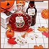 Crtiin 100 Pieces Thanksgiving Present Tags Thank You Favor Tags Thanks Pumpkin Labels with 100 Pieces Ribbons for Happy Thanksgiving Day Halloween DIY Thanksgiving Crafts Holiday Letters