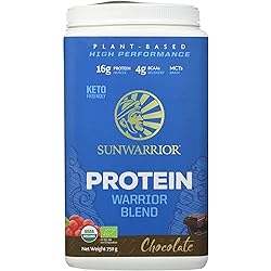 Sunwarrior Warrior Blend Plant Based Organic Protein Chocolate, 2.2 lbs