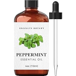 Brooklyn Botany Peppermint Essential Oil – 100% Pure and Natural – Therapeutic Grade Essential Oil with Dropper - Peppermint Oil for Aromatherapy and Diffuser - 4 Fl. OZ