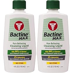 Bactine Max Pain Relieving Cleansing Liquid, 4 Fl Oz Pack of 2