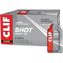CLIF SHOT - Energy Gels - Double Expresso Flavor 100mg Caffeine- Non-GMO - Quick Carbs Caffeine for Energy - High Performance & Endurance - Fast Fuel Cycling and Running 1.2 Ounce Packet, 24 Count