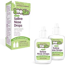 Baby Nasal Saline Drops by Boogie Drops, Allergy Relief, Nasal Decongestant, Pack of 1, 2 Bottles Total
