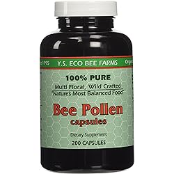 Y.S. ECO Bee Farms 100% Pure Bee Pollen 1,000mg- 200 Capsules