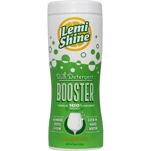 Lemi Shine Dish Detergent Booster Powder, 12oz, Natural Citric Extract 6