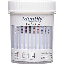 5 Pack Identify Diagnostics 10 Panel Drug Test Cup - Testing Instantly for 10 Different Drugs THC50, COC, OXY, MOP, AMP, BAR, BZO, MET, MTD, PCP ID-CP10 5