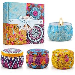 Candles Gifts for Women Mom|4 Pack Candles for Home Scented|17.6 oz 120H Burn Time Soy Wax Aromatherapy Candles|Birthday Gifts Basket for Mothers Day Sister Best Friends Female