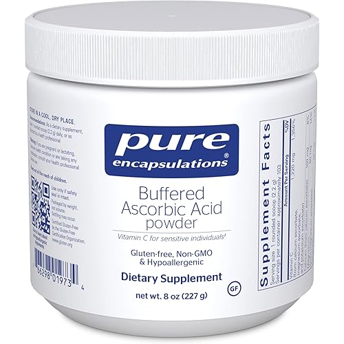 Pure Encapsulations - Buffered Ascorbic Acid Powder - Vitamin C Supplement for Sensitive Individuals - 8 Ounces