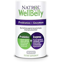 Natrol Well Belly Probiotic & Enzyme Capsules, 30Count