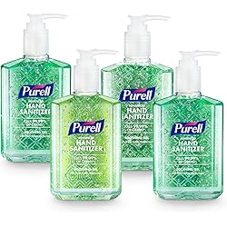 Purell Advanced Hand Sanitizer Soothing Gel, Fresh scent, with Aloe and Vitamin E , 8 Fl Oz Pump Bottle Pack of 4