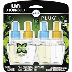 Febreze Plug in Air Fresheners, Unstopables Paradise, Odor Eliminator for Strong Odors, Scented Oil Refill 2 Count