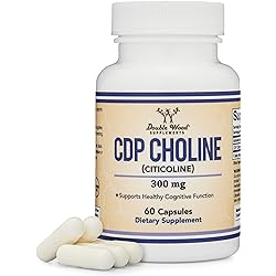 CDP Choline Citicoline Supplement, Pharmaceutical Grade, Manufactured in USA 60 Capsules 300mg