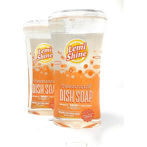 Lemi Shine Concentrated Liquid Dish and Hand Soap, Fresh Lemon Scent, 22 FL OZ Pack of 2