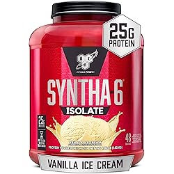 BSN SYNTHA-6 Isolate Protein Powder, Vanilla Protein Powder with Whey Protein Isolate, Milk Protein Isolate, Flavor: Vanilla Ice Cream, 48 Servings