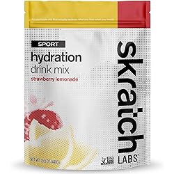 Skratch Labs Hydration Drink Mix- Strawberry Lemonade- 20 Servings- Electrolyte Powder for Exercise, Endurance and Performance- Essential Electrolytes for Energy and Rapid Recovery- Non-GMO, Vegan