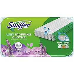 Swiffer Sweeper Wet Mopping Pad Refills for Floor Mop with Febreze Lavender Scent, 12 Count Packaging May Vary