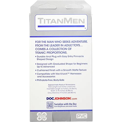 Doc Johnson Titanmen - Anal Stretcher - 6 Inch Vac-U-Lock Compatible Expansion Plug