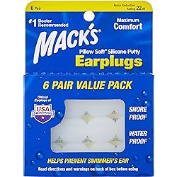Mack's Pillow Soft Silicone Earplugs - 6 Pair Pack of 8, Value Pack – The Original Moldable Silicone Putty Ear Plugs for Sleeping, Snoring, Swimming, Travel, Concerts and Studying