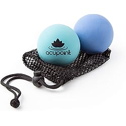 Acupoint Physical Massage Therapy Lacrosse Ball Set Ideal for Yoga Deep Tissue Massage Trigger Point Therapy and Myofascial Release Physical Therapy Equipment Back Foot Plantar Fasciitis Blue