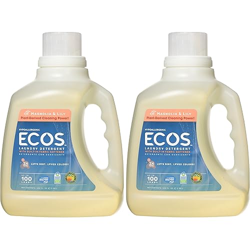 ECOS® Hypoallergenic Laundry Detergent, Magnolia Lily, 200 Loads, 100oz Bottle by Earth Friendly Products Pack of 2