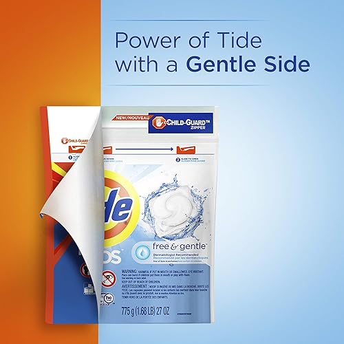 Tide PODS Free & Gentle Liquid Laundry Detergent Pacs, 35 count