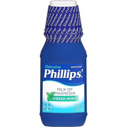 Phillips Fresh Mint Milk of Magnesia Liquid, 12 Ounces Per Bottle